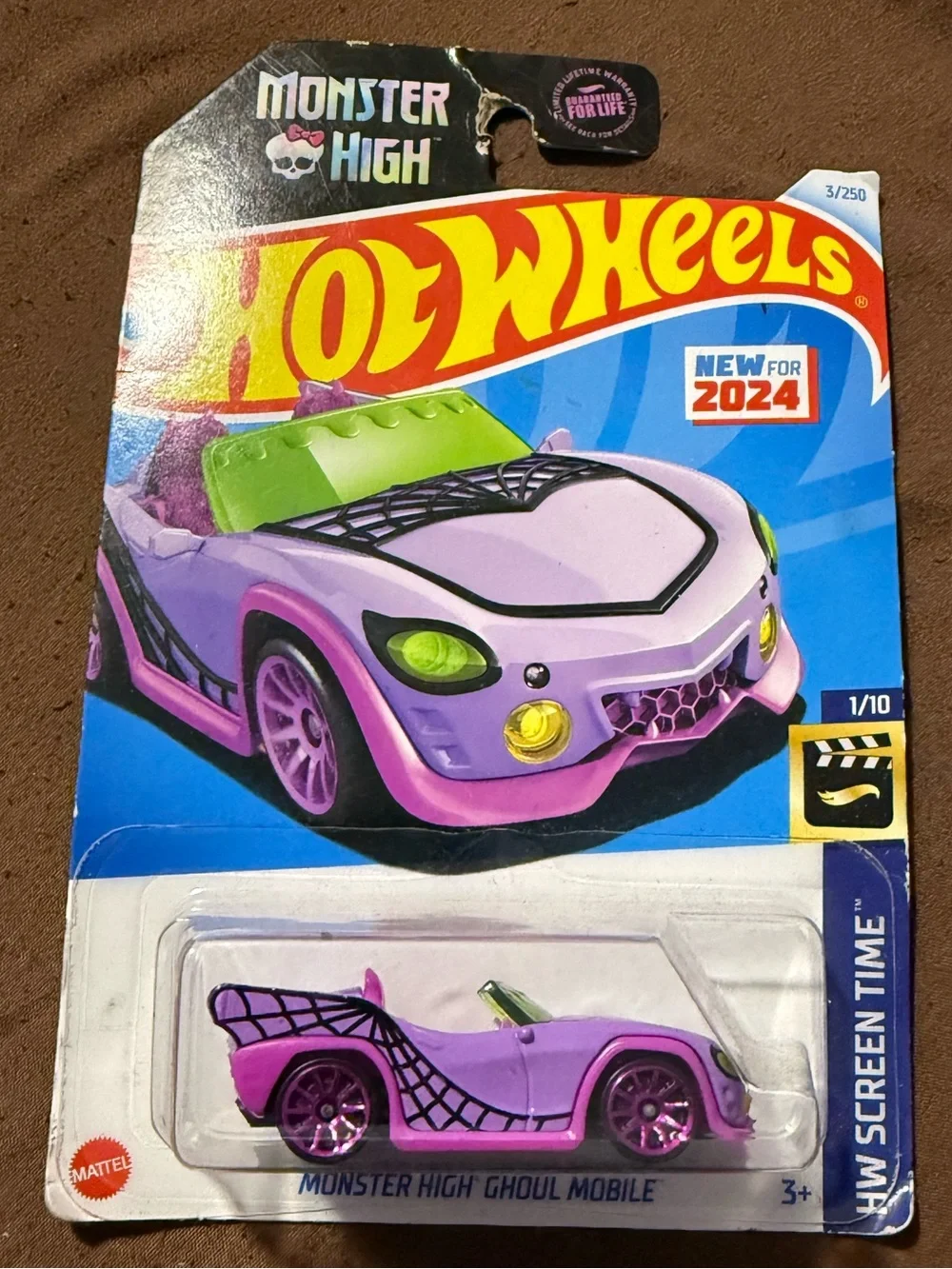 Hot Wheels Monster High Ghoul Mobile 2024 HW Screen Time 1/10 3/250 New Sealed